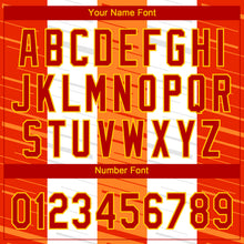 Load image into Gallery viewer, Custom White Red Gold-Orange 3D Pattern Design Authentic Baseball Jersey