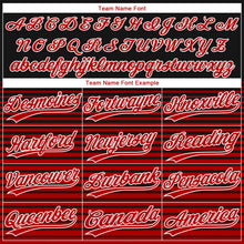 Load image into Gallery viewer, Custom Black Red-White 3D Pattern Design Authentic Baseball Jersey