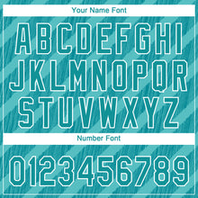 Load image into Gallery viewer, Custom Aqua Teal-White 3D Pattern Design Authentic Baseball Jersey