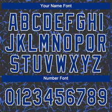 Load image into Gallery viewer, Custom Black Royal-White 3D Pattern Design Authentic Baseball Jersey