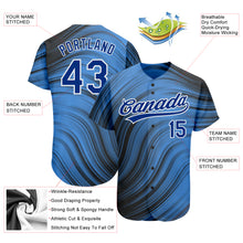 Load image into Gallery viewer, Custom Light Blue Royal-Black 3D Pattern Design Authentic Baseball Jersey