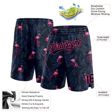 Load image into Gallery viewer, Custom Black Pink 3D Pattern Flamingo Authentic Basketball Shorts