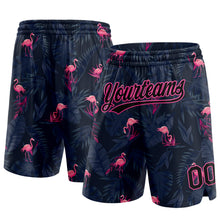 Load image into Gallery viewer, Custom Black Pink 3D Pattern Flamingo Authentic Basketball Shorts