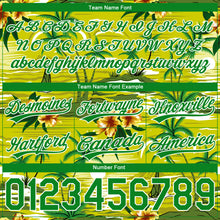 Load image into Gallery viewer, Custom Neon Green Grass Green-White 3D Pattern Tropical Hawaii Palm Trees Authentic Basketball Shorts