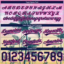 Load image into Gallery viewer, Custom Pink Navy 3D Pattern Hawaii Palm Trees Authentic Basketball Shorts