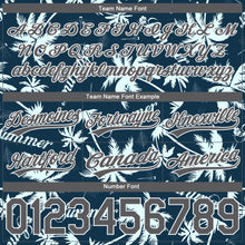 Load image into Gallery viewer, Custom Navy Steel Gray-White 3D Pattern Hawaii Palm Trees Authentic Basketball Shorts