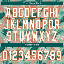 Load image into Gallery viewer, Custom Teal White-Orange 3D Pattern Design Hawaii Palm Leaves And Flowers Authentic Baseball Jersey