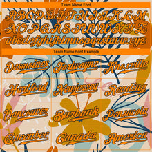 Load image into Gallery viewer, Custom Cream Bay Orange-Black 3D Pattern Design Hawaii Palm Leaves And Flowers Authentic Baseball Jersey