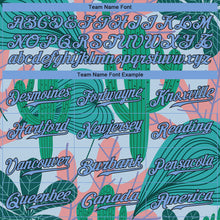 Load image into Gallery viewer, Custom Sky Blue Light Blue-Black 3D Pattern Design Cactus And Leaves Authentic Baseball Jersey