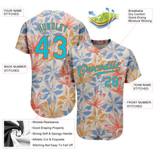 Load image into Gallery viewer, Custom White Lakes Blue-Orange 3D Pattern Design Leaves Authentic Baseball Jersey