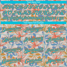 Load image into Gallery viewer, Custom White Lakes Blue-Orange 3D Pattern Design Leaves Authentic Baseball Jersey