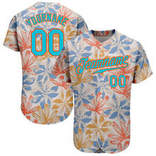 Load image into Gallery viewer, Custom White Lakes Blue-Orange 3D Pattern Design Leaves Authentic Baseball Jersey