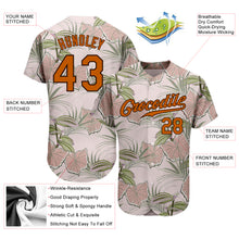 Load image into Gallery viewer, Custom Light Pink Texas Orange-Brown 3D Pattern Design Tropical Hawaii Plants Authentic Baseball Jersey