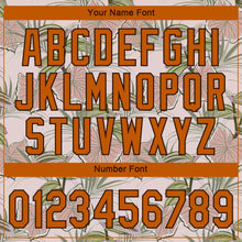 Load image into Gallery viewer, Custom Light Pink Texas Orange-Brown 3D Pattern Design Tropical Hawaii Plants Authentic Baseball Jersey