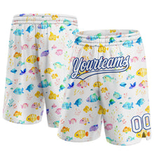 Load image into Gallery viewer, Custom White Royal 3D Pattern Fish Authentic Basketball Shorts
