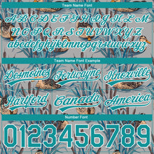 Load image into Gallery viewer, Custom Gray Teal-White 3D Pattern Hawaii Cattail And Duck Authentic Basketball Shorts