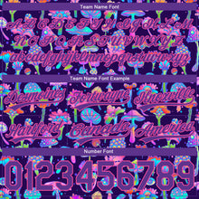 Load image into Gallery viewer, Custom Black Purple-Pink 3D Pattern Colorful Flowers And Mushrooms Psychedelic Hallucination Authentic Basketball Shorts