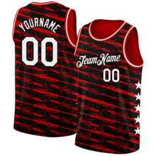 Load image into Gallery viewer, Custom Red White-Black Authentic City Edition Basketball Jersey