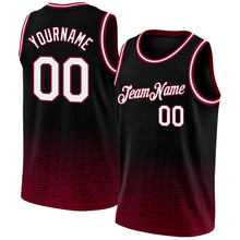 Load image into Gallery viewer, Custom Black White-Maroon Fade Fashion Authentic City Edition Basketball Jersey