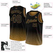 Load image into Gallery viewer, Custom Black Old Gold Fade Fashion Authentic City Edition Basketball Jersey