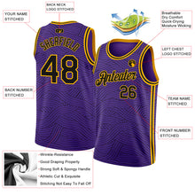 Load image into Gallery viewer, Custom Purple Black-Gold Authentic City Edition Basketball Jersey