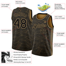 Load image into Gallery viewer, Custom Black Old Gold Authentic City Edition Basketball Jersey