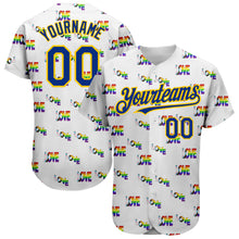 Load image into Gallery viewer, Custom Rainbow For Pride Month Love Is Love LGBT 3D Authentic Baseball Jersey