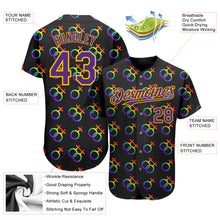 Load image into Gallery viewer, Custom Rainbow For Pride Month Love Is Love LGBT 3D Authentic Baseball Jersey