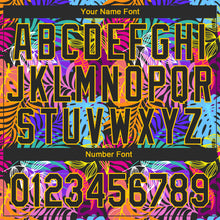 Load image into Gallery viewer, Custom Black Yellow 3D Pattern Design Hawaii Tropical Palm Trees Authentic Baseball Jersey