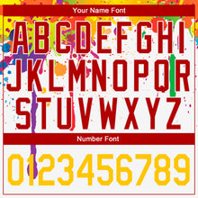 Load image into Gallery viewer, Custom White Yellow-Red 3D Pattern Design Colorful Bright Ink Splashes Performance T-Shirt