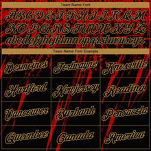 Load image into Gallery viewer, Custom Black Red-Old Gold 3D Pattern Design Performance T-Shirt