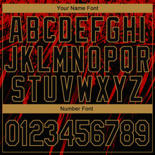 Load image into Gallery viewer, Custom Black Red-Old Gold 3D Pattern Design Performance T-Shirt