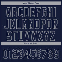 Load image into Gallery viewer, Custom Navy Gray 3D New York City Edition Fade Fashion Authentic Baseball Jersey