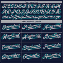 Load image into Gallery viewer, Custom Navy Gray-Teal 3D Seattle City Edition Fade Fashion Authentic Baseball Jersey