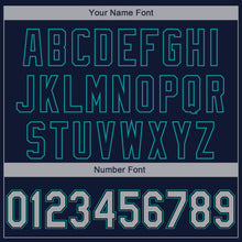 Load image into Gallery viewer, Custom Navy Gray-Teal 3D Seattle City Edition Fade Fashion Authentic Baseball Jersey