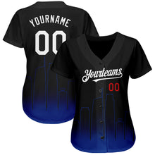Load image into Gallery viewer, Custom Black White Royal-Red 3D Los Angeles City Edition Fade Fashion Authentic Baseball Jersey