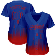 Load image into Gallery viewer, Custom Royal Red 3D Chicago City Edition Fade Fashion Authentic Baseball Jersey