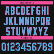 Load image into Gallery viewer, Custom Black Sky Blue-Pink 3D Miami City Edition Fade Fashion Authentic Baseball Jersey