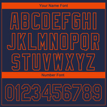 Load image into Gallery viewer, Custom Navy Orange 3D Denver City Edition Fade Fashion Authentic Baseball Jersey