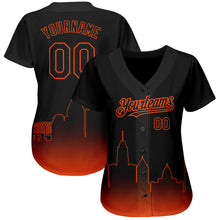 Load image into Gallery viewer, Custom Black Orange 3D Baltimore City Edition Fade Fashion Authentic Baseball Jersey