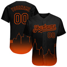 Load image into Gallery viewer, Custom Black Orange 3D Baltimore City Edition Fade Fashion Authentic Baseball Jersey