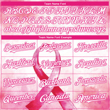Load image into Gallery viewer, Custom Pink White-Hot Pink 3D Pink Ribbon Breast Cancer Awareness Month Women Health Care Support Authentic Baseball Jersey