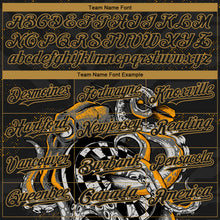 Load image into Gallery viewer, Custom Black Old Gold 3D Pattern Design Octopus Wrapped Around Dart Board Authentic Baseball Jersey
