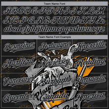 Load image into Gallery viewer, Custom Black Gray 3D Pattern Design Play Dart Drink Beer Authentic Baseball Jersey