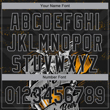 Load image into Gallery viewer, Custom Black Gray 3D Pattern Design Play Dart Drink Beer Authentic Baseball Jersey