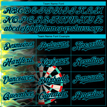 Load image into Gallery viewer, Custom Black Lakes Blue 3D Pattern Design Fiery Dart Board Authentic Baseball Jersey