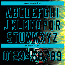 Load image into Gallery viewer, Custom Black Lakes Blue 3D Pattern Design Fiery Dart Board Authentic Baseball Jersey