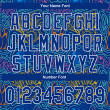 Load image into Gallery viewer, Custom Royal White 3D Pattern Design Bowling Authentic Baseball Jersey