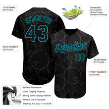 Load image into Gallery viewer, Custom Black Lakes Blue 3D Pattern Design Bowling Ball Authentic Baseball Jersey