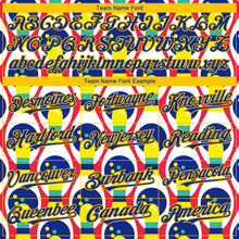 Load image into Gallery viewer, Custom White Royal-Yellow 3D Pattern Design Bowling Authentic Baseball Jersey